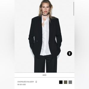 Zara oversized blazer, black, size L, worn once!